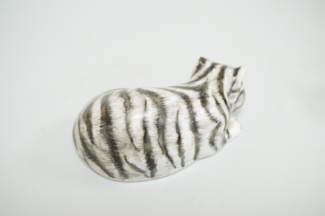Two Fornasetti models of sleeping cats,9.5cm long